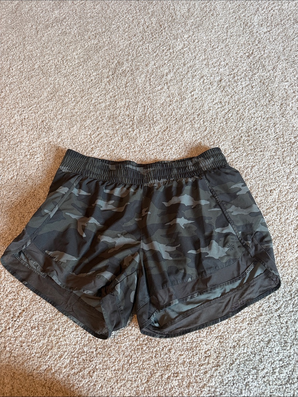 Athleta Women's Camo Athletic Shorts - Black & Charcoal